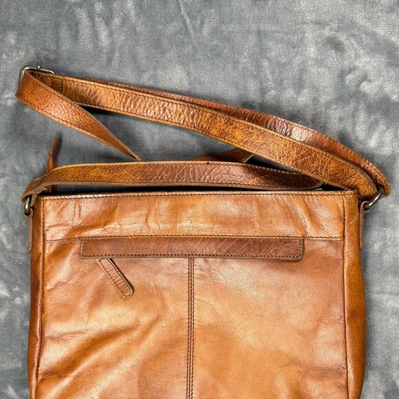 Wild West Los Angeles Women’s Distressed Leather Crossbody Bag Brown - Picture 7 of 15